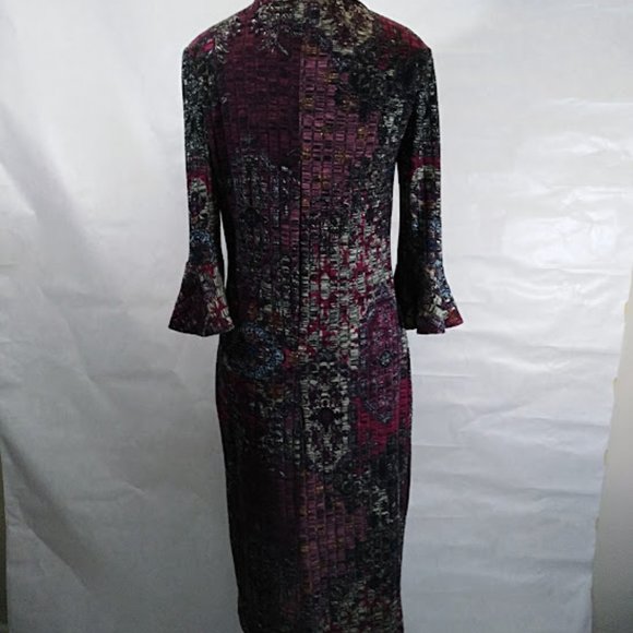 Gabby Skye NWT Cut Out Collar Geometric Pattern Dress Size M - Picture 2 of 9
